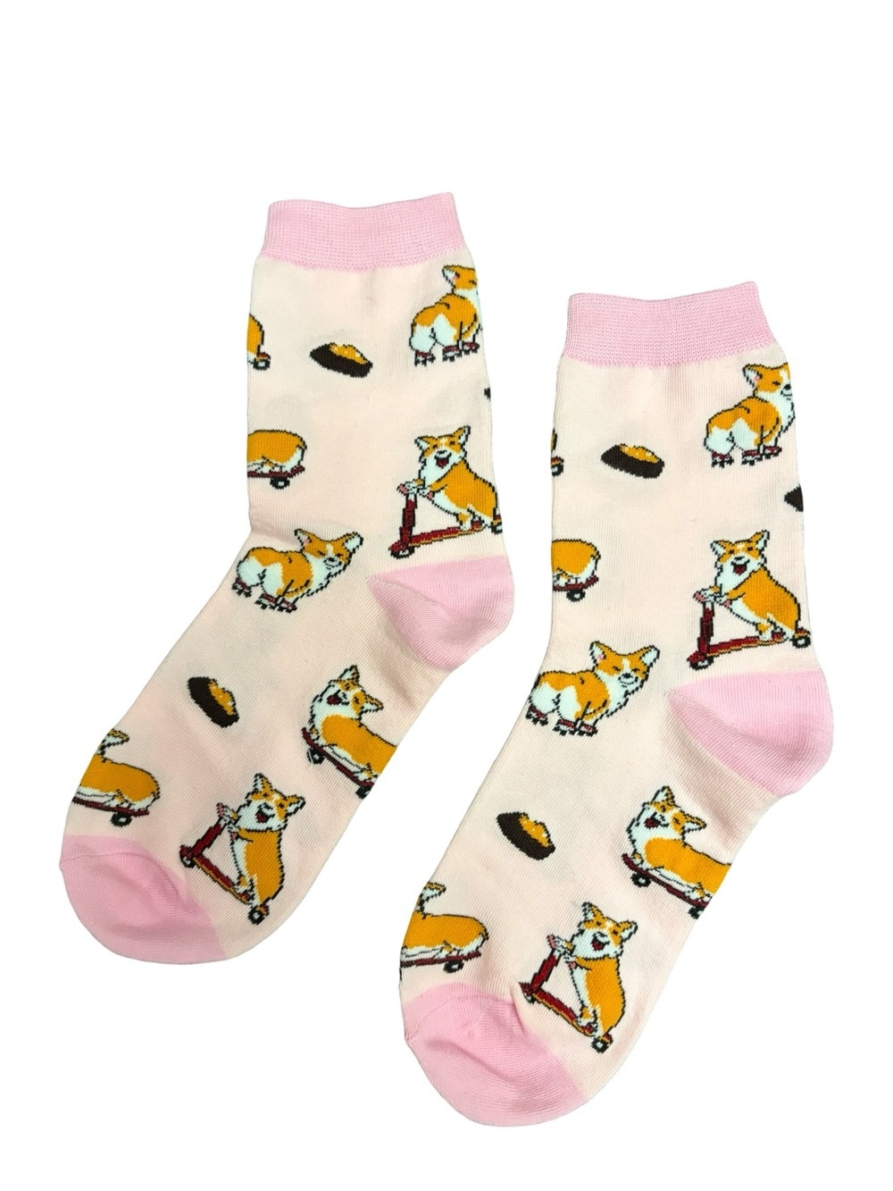 Pink Corgi Novelty Socks Womens Size 5-8